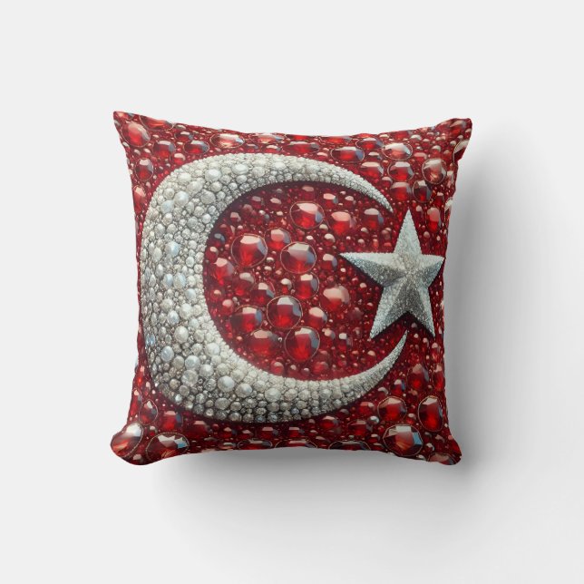 MoJo-kudde med turkisk färgdesign Kudde (Framsida)