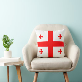 MoJo Pillow med flagga i Georgien Kudde