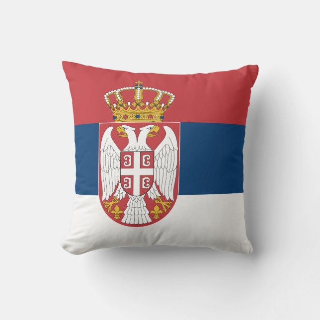MoJo Pillow med Serbiens flagga Kudde (Framsida)