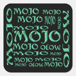 Mojo svarta, fyrkantiga klistermärken