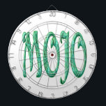 Mojo white dartboard darttavla<br><div class="desc">Mojo-ritytorna är till för mörka spelare med en magisk gåva,  viss beröring,  kosmisk koppling,  talang eller speciella tur. Mojo är Steamy Raimon original calligraphy art.</div>