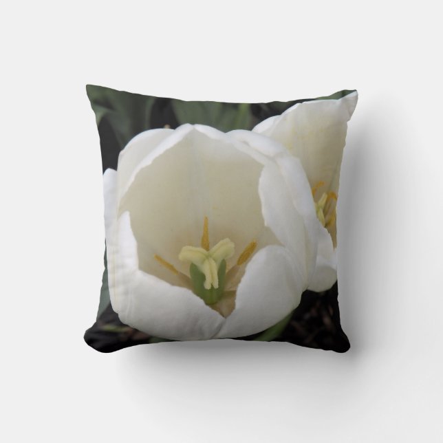 MoJo White Tulip Pillow för Mamma Kudde (Framsida)