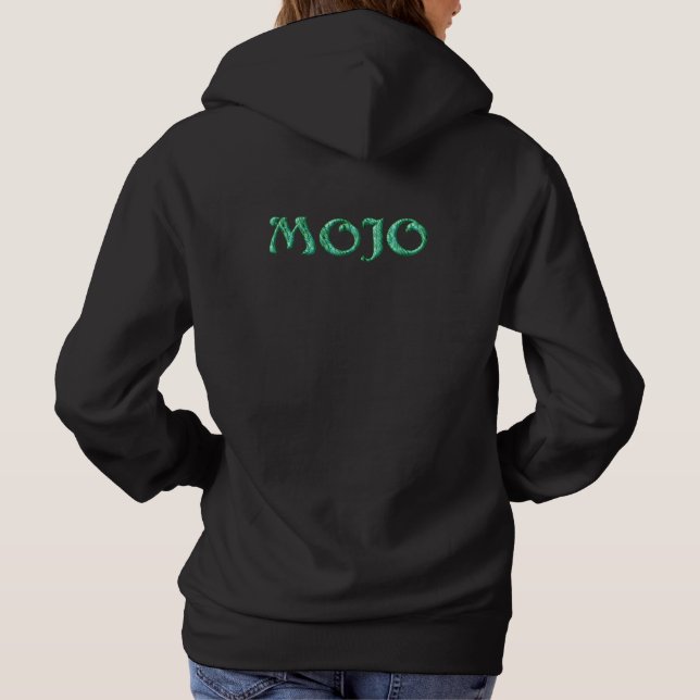 Mojo Women black hoooded sweatshirt T Shirt (Baksida)