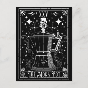Moka Pot Kaffe Tarotkort Vykort