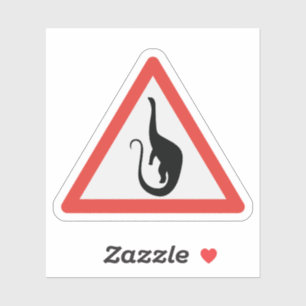 Mokele-Mbembe Congo Dinosaur Road Sign Klistermärken