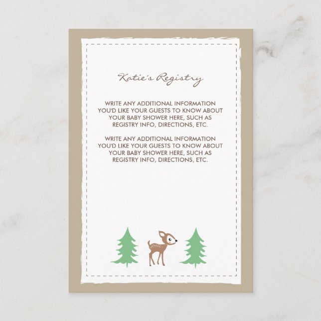 Mokort för infogningskort för Woodland Friends Bab Tilläggskort (Framsida)