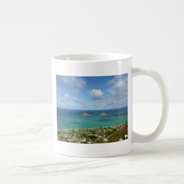 Moks av kusten av Lanikai Kaffemugg (Höger)