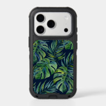 Moku Island Hawaiian Watercolor Monstera - Navy