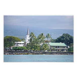 Mokuaikaua Church, Hulihee Palace, Kailua-Kona, HI Fototryck