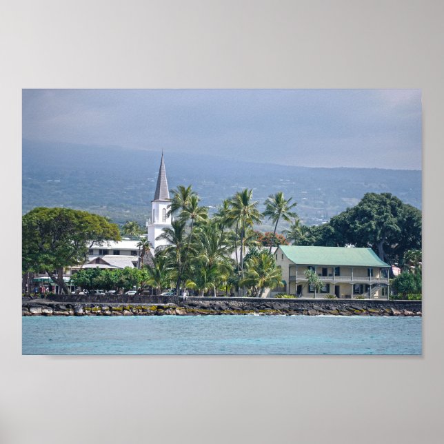 Mokuaikaua Church, Hulihee Palace, Kailua-Kona, HI Poster (Framsidan)