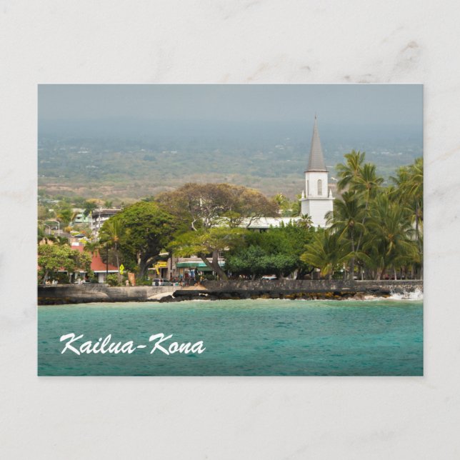 Mokuaikaua Church i Kailua Kona Big Island Hawaii Vykort (Framsida)