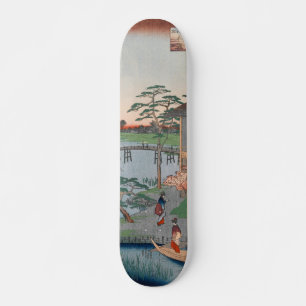 Mokuboji Temple Vintage Ukiyo-e Japansk konst Mini Skateboard Bräda 18,5 Cm