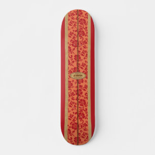 Mokuleia Anpassade Vintage Surfa Faux Wood Skateboard Bräda 21,5 Cm