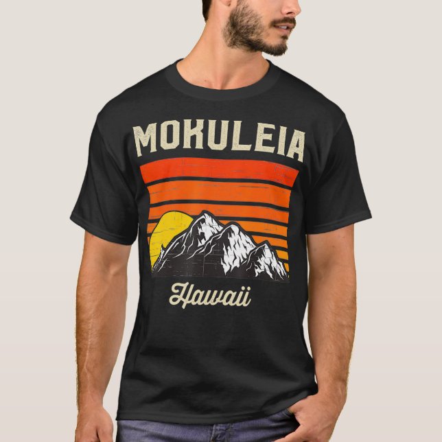 Mokuleia Hawaii Retro Hawaiian Island T Shirt (Framsida)