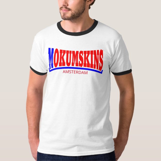 Mokumskins blauw rood t shirt (Framsida)