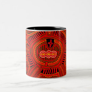Mola Design av San Blas Indians Två-Tonad Mugg