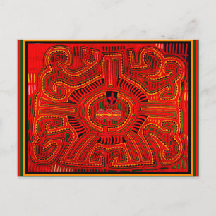 Mola Design av San Blas Indians Vykort