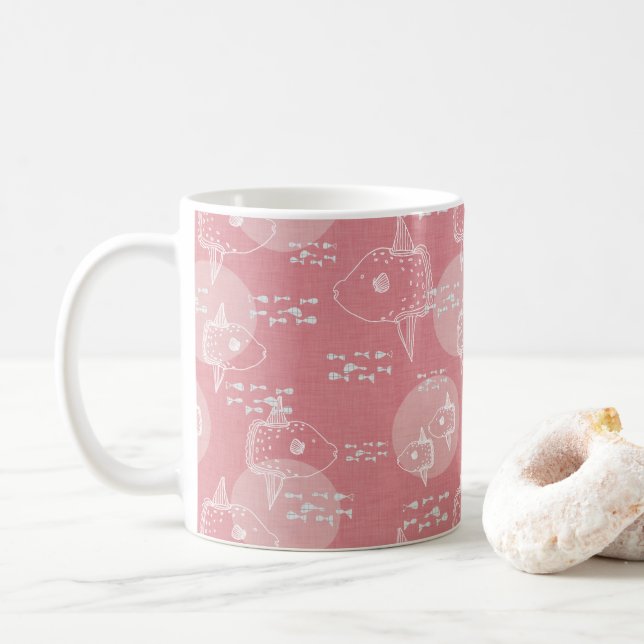 Mola Mola Rosa-Ocean sunfish Kaffemugg (Med munk)