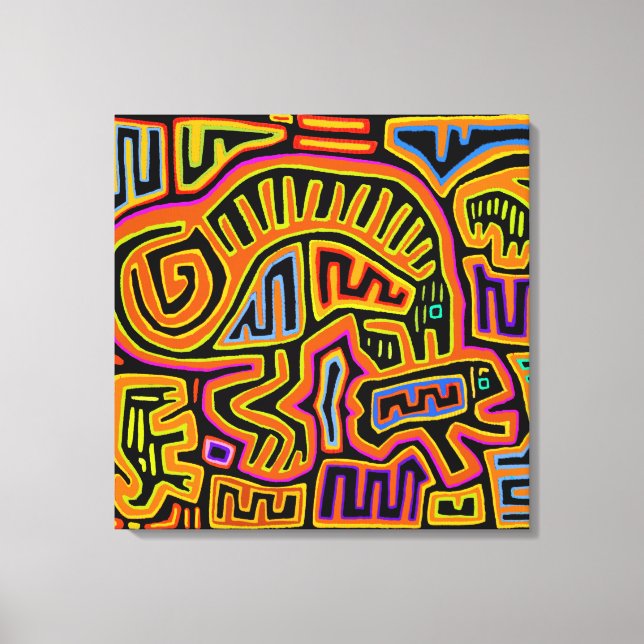 Mola Shaman Peyote Visions Canvastryck (Framsida)