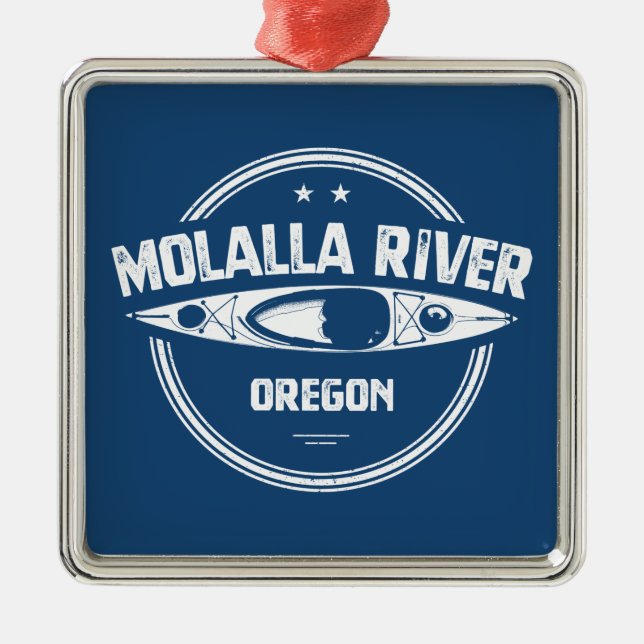 Molalla River Oregon Kayaking Julgransprydnad Metall (Framsidan)