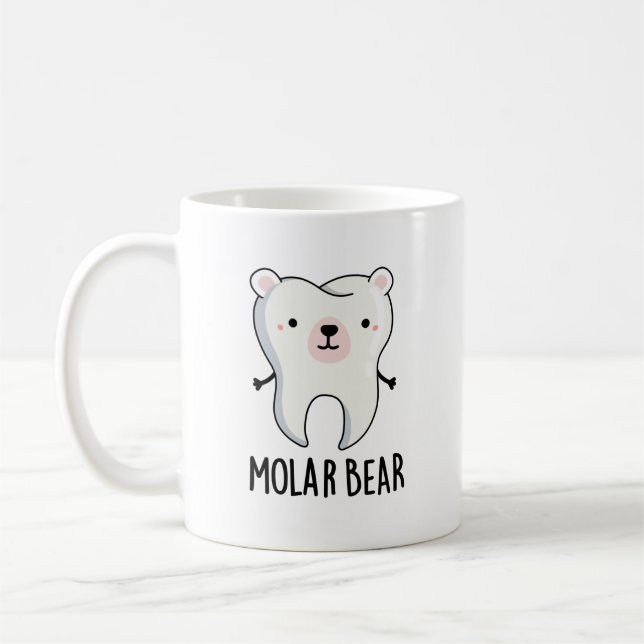 Molar Bear Funny Tooth Pun Kaffemugg (Vänster)