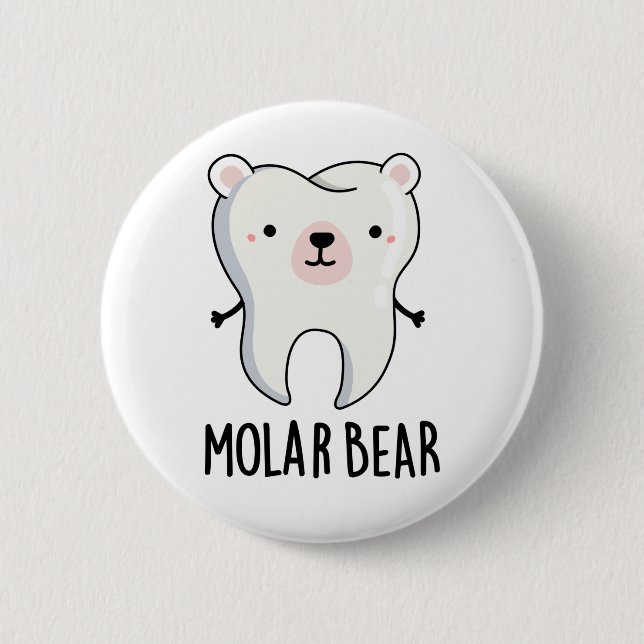 Molar Bear Funny Tooth Pun Knapp (Framsida)