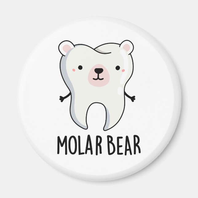 Molar Bear Funny Tooth Pun Magnet (Framsidan)