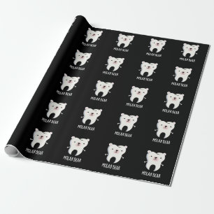 Molar Bear Funny Tooth Pun Mörk BG Presentpapper
