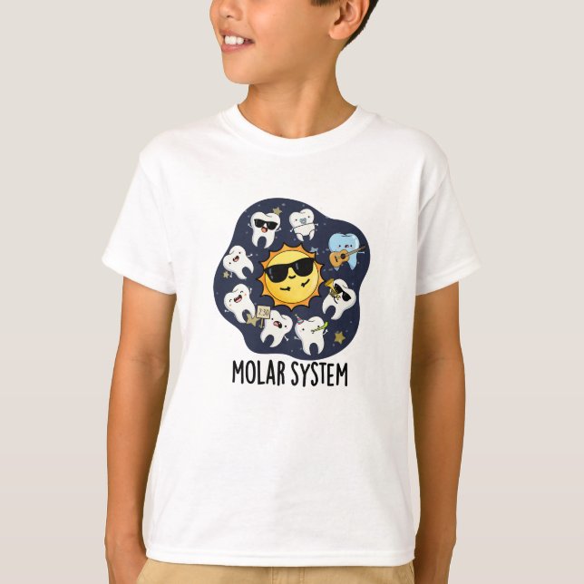 Molar System Funny Dental Astronomy Pun T Shirt (Framsida)