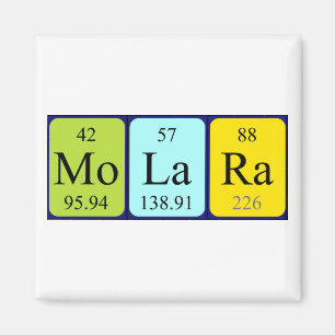 Molara periodiskt bord namn magnet