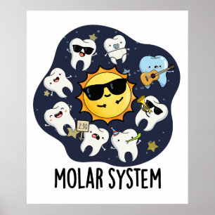 Molarsystem Rollig Tandläkar Astronomi Puns Poster
