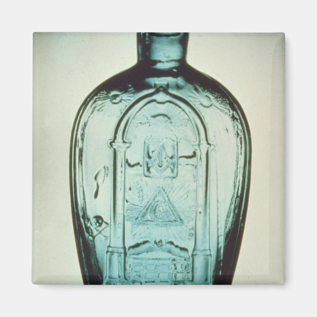 Mold-blåst masonic-kolv magnet (Framsidan)