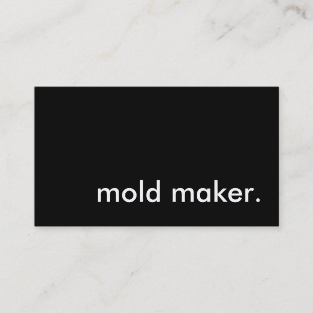 Mold maker. visitkort (Framsida)