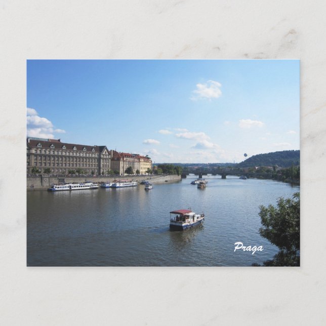 Moldava River, Prag Vykort (Framsida)