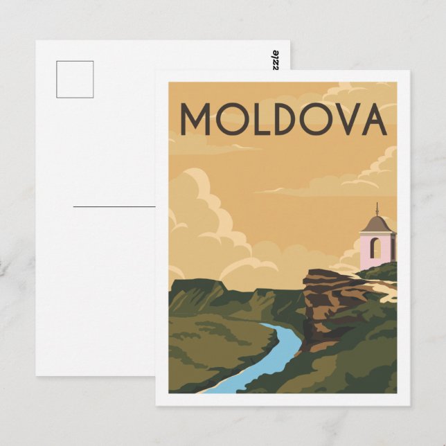 Moldavien Berömd Travel Ställe Illustration Vykort (Fram/baksida)