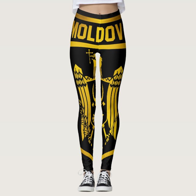 Moldavien Emblem Leggings (Framsida)