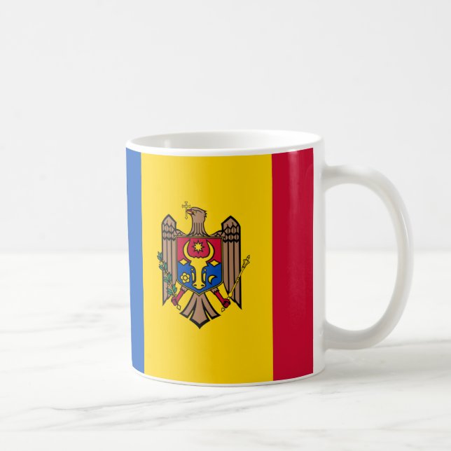 Moldavien Flagga Ceramic Mugg (Höger)