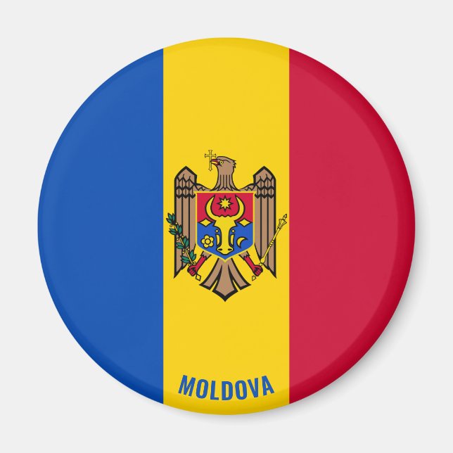 Moldavien Flagga Charming Patriotic Magnet (Framsidan)