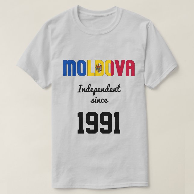 Moldavien Flagga Independence Firande T Shirt (Design framsida)