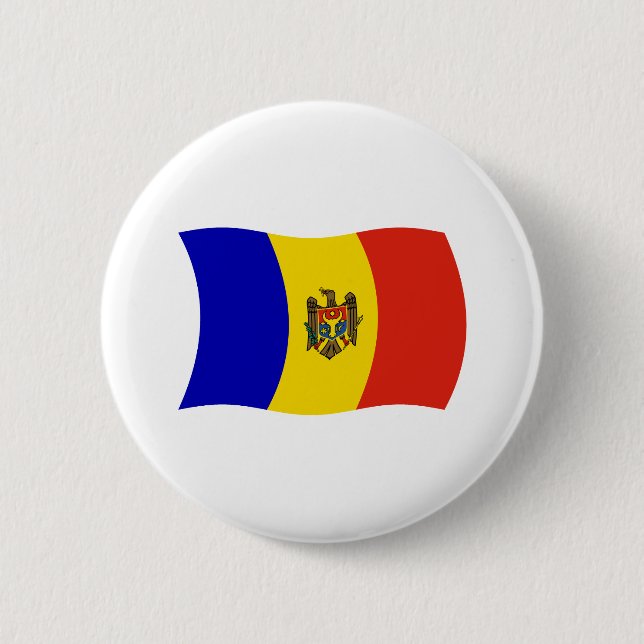 Moldavien Flagga Knapp (Framsida)