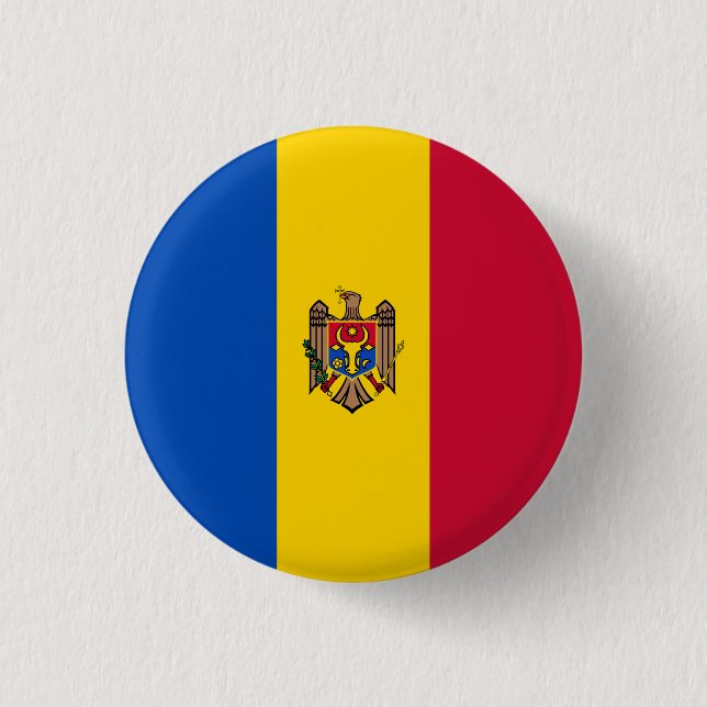 Moldavien Flagga Knapp (Framsida)