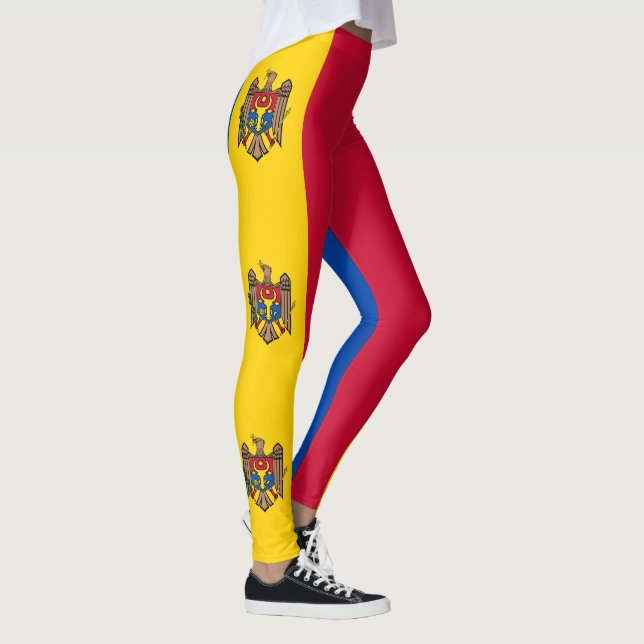 Moldavien Flagga Leggings (Höger)