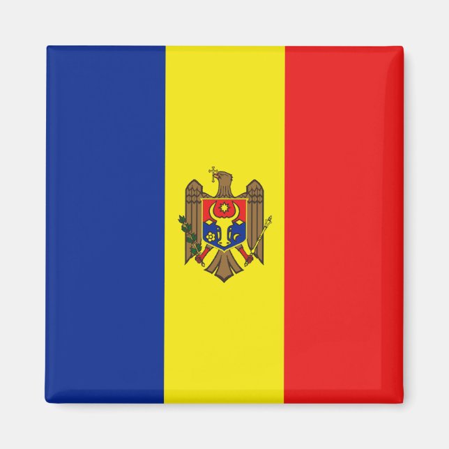 Moldavien Flagga Magnet (Framsidan)