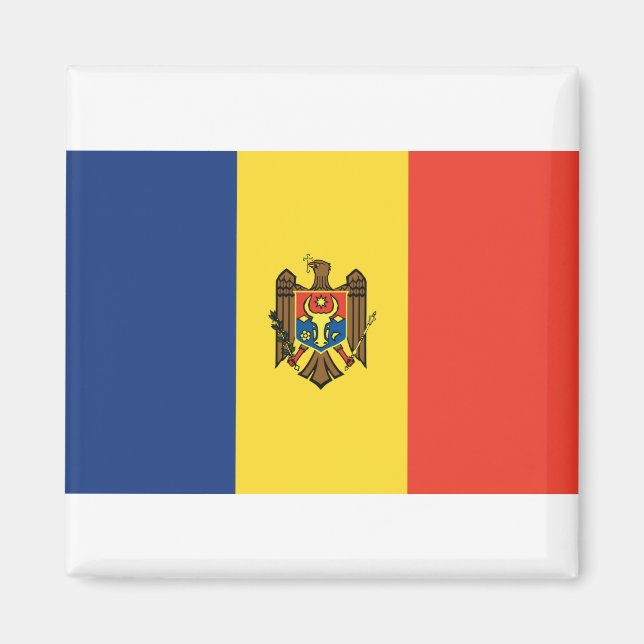 Moldavien Flagga Magnet (Framsidan)