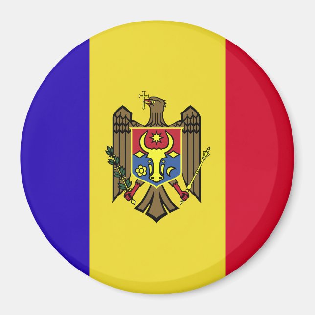 Moldavien Flagga Magnet (Framsidan)