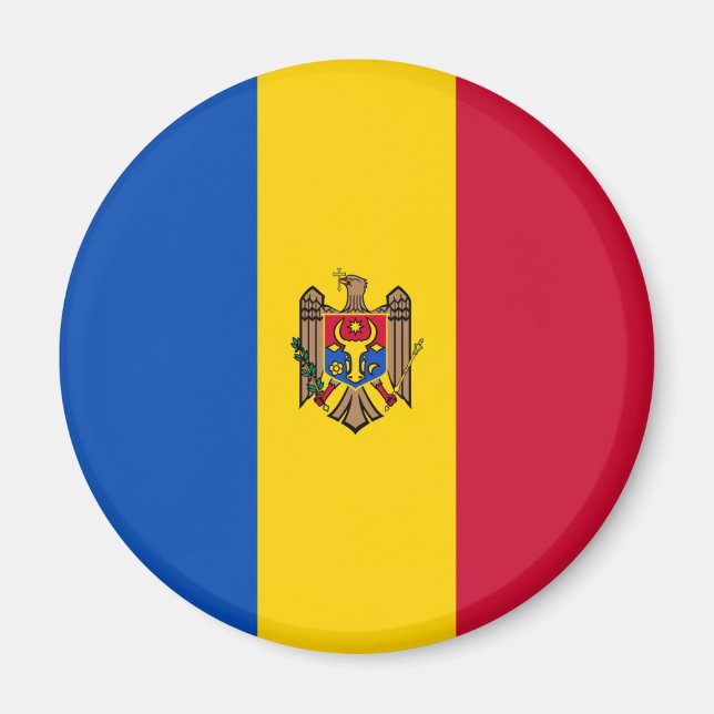 Moldavien Flagga Magnet (Framsidan)