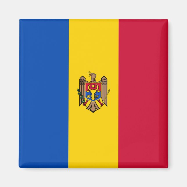 Moldavien Flagga Magnet (Framsidan)
