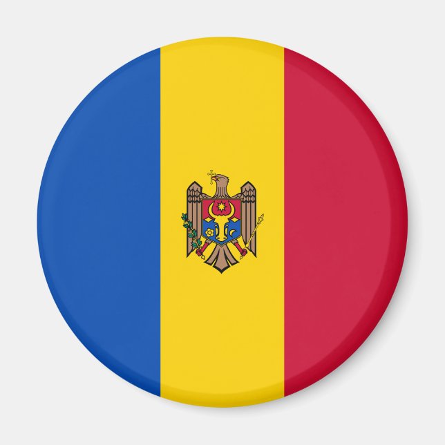 Moldavien Flagga Magnet (Framsidan)