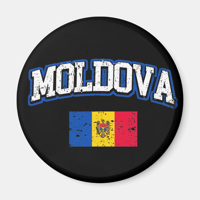 Moldavien Flagga Magnet (Framsidan)