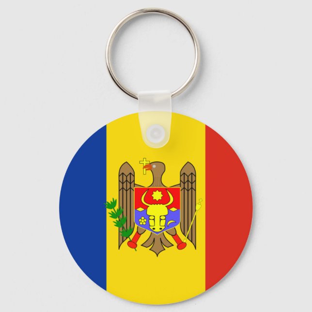 Moldavien Flagga Nyckelring (Framsida)